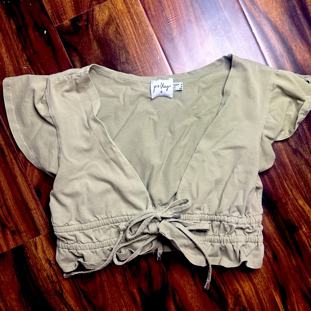 Princess Polly green crop top. XS-S